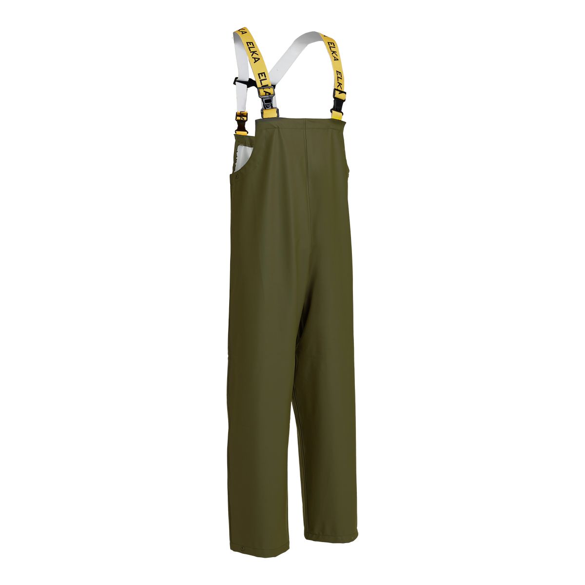 ELKA Rainwear Bib & Brace in Olive, front view
