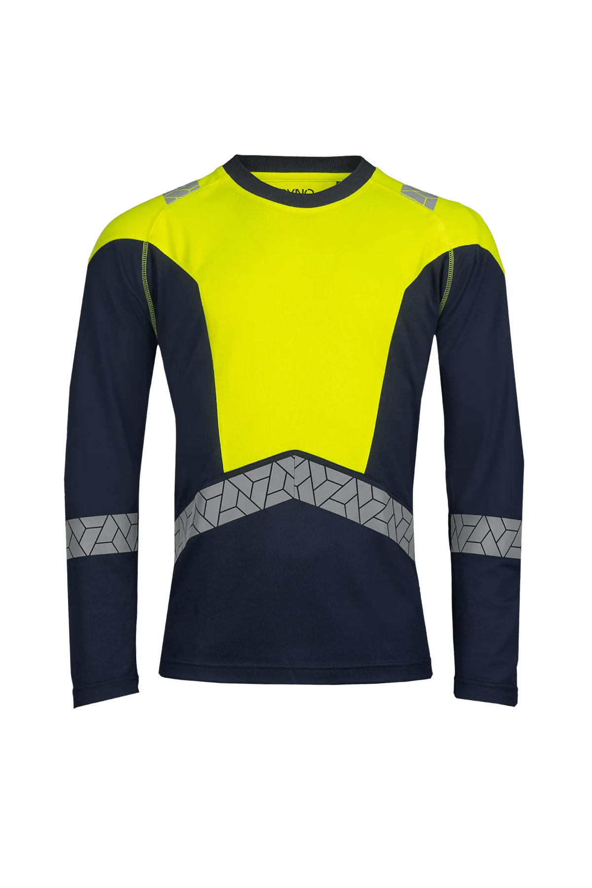 SYNQ Reesee Long AB in Navy blue/High-vis yellow, front view