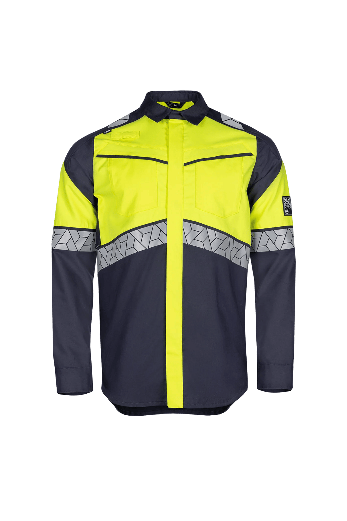 Sioen PRO Riner in Navy blue/High-vis yellow, front view
