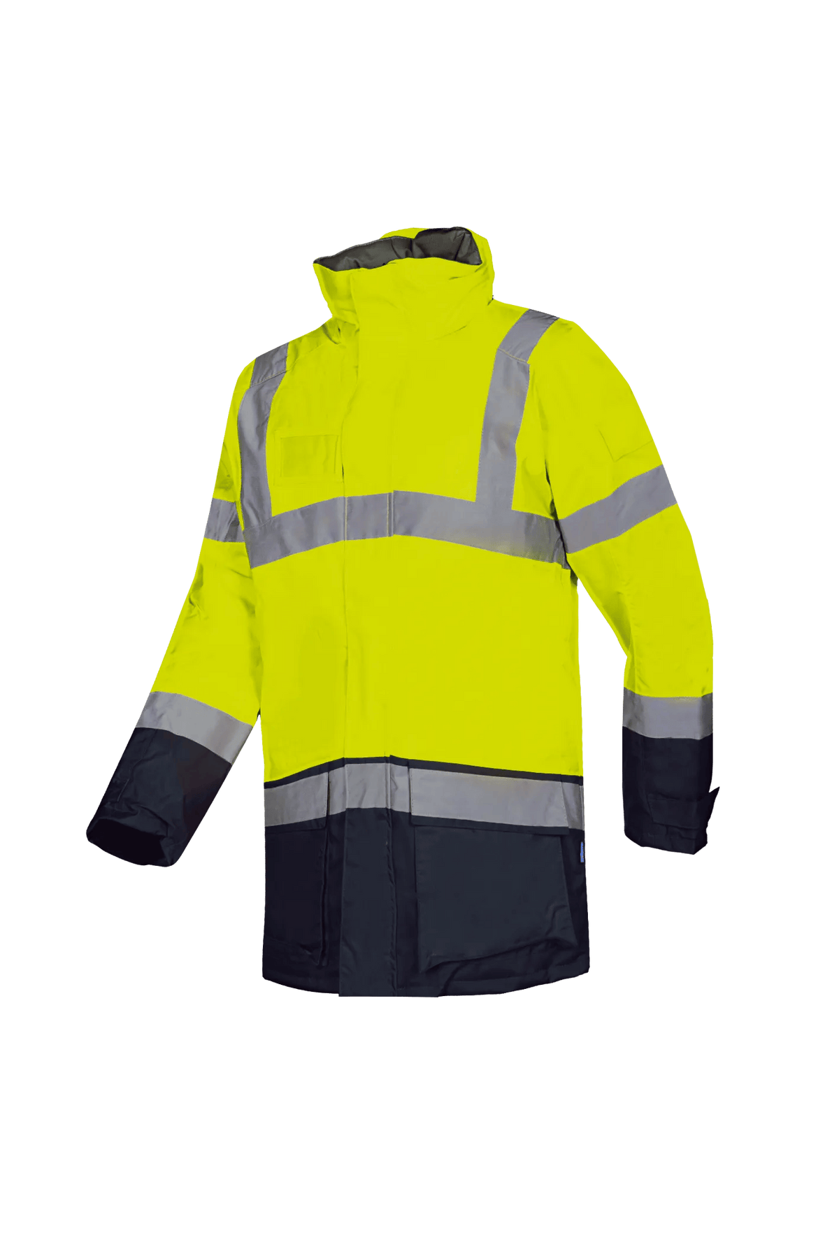 Sioen Lightflash in High-vis yellow/Navy blue, side view