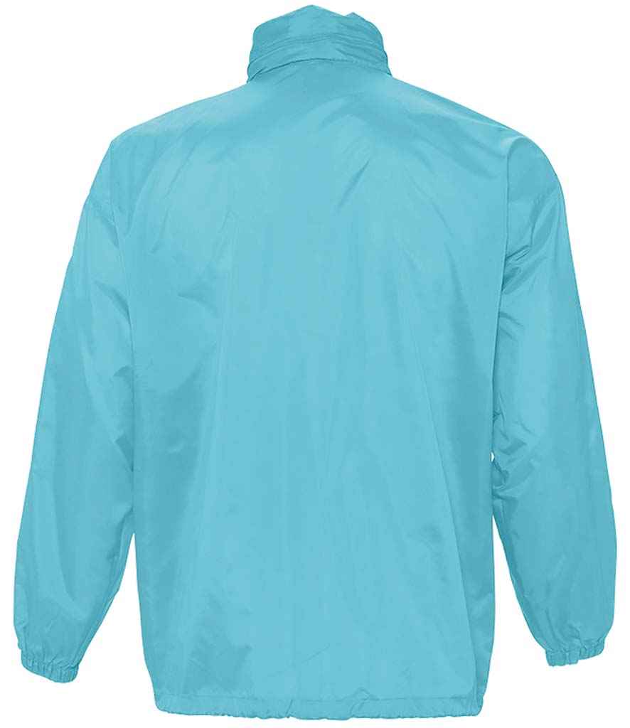 SOL'S Unisex Surf Windbreaker Jacket in Atoll Blue, back view