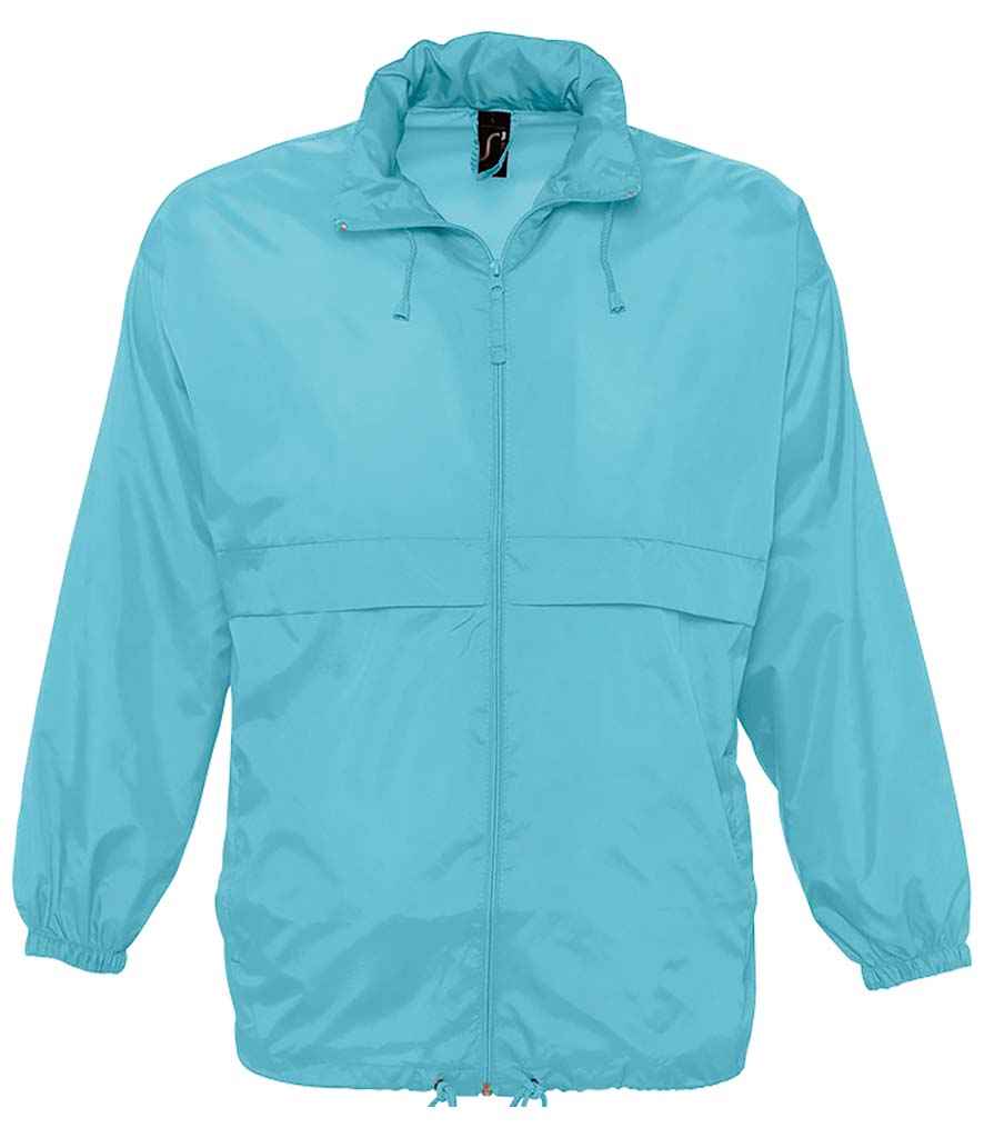 SOL'S Unisex Surf Windbreaker Jacket in Atoll Blue, front view