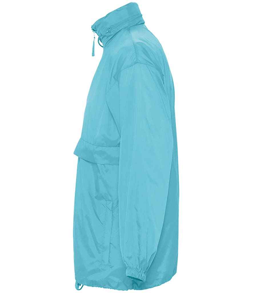 SOL'S Unisex Surf Windbreaker Jacket in Atoll Blue, side view