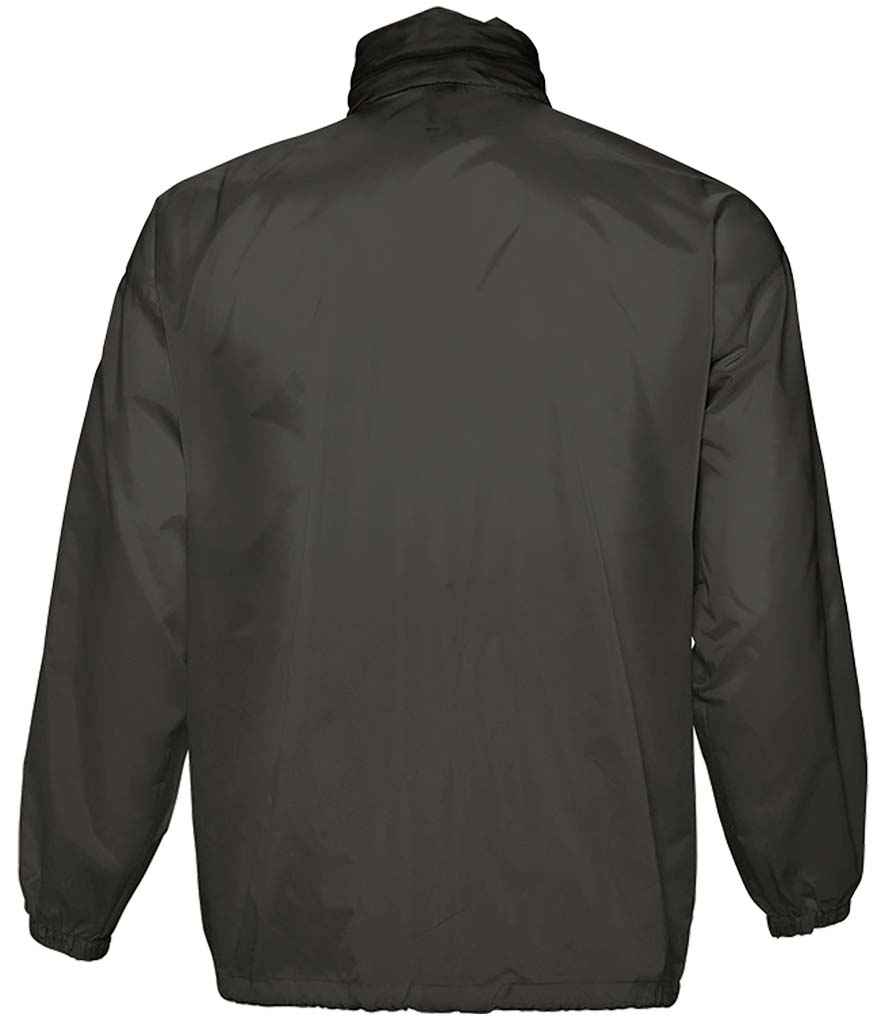 SOL'S Unisex Surf Windbreaker Jacket in Black, back view