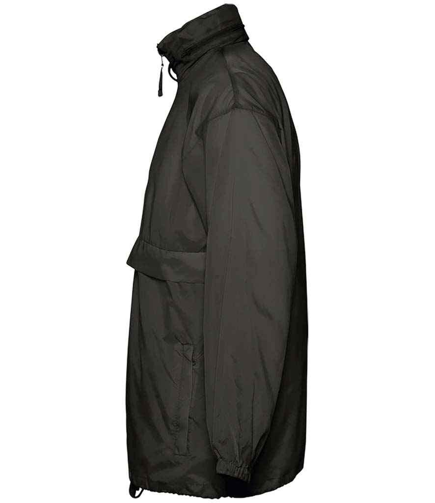 SOL'S Unisex Surf Windbreaker Jacket in Black, side view