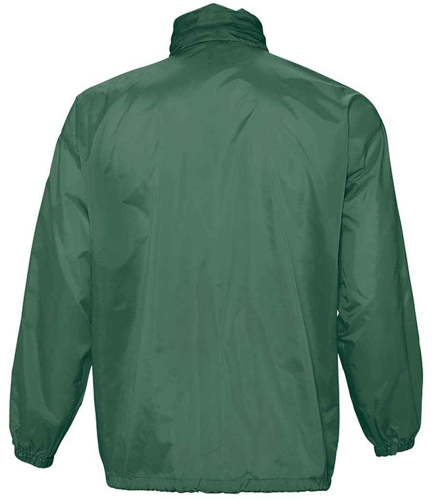 SOL'S Unisex Surf Windbreaker Jacket in Forest Green, back view