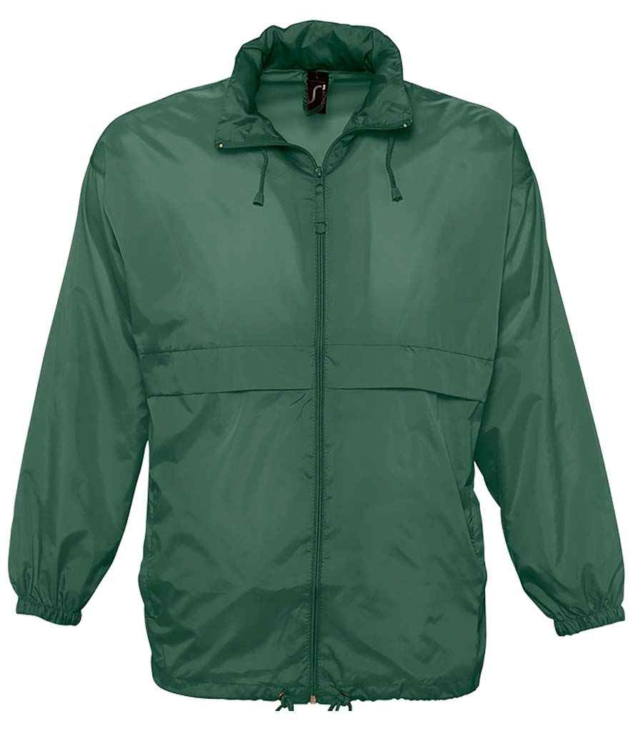 SOL'S Unisex Surf Windbreaker Jacket in Forest Green, front view