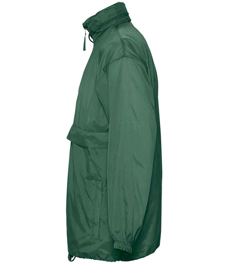 SOL'S Unisex Surf Windbreaker Jacket in Forest Green, side view