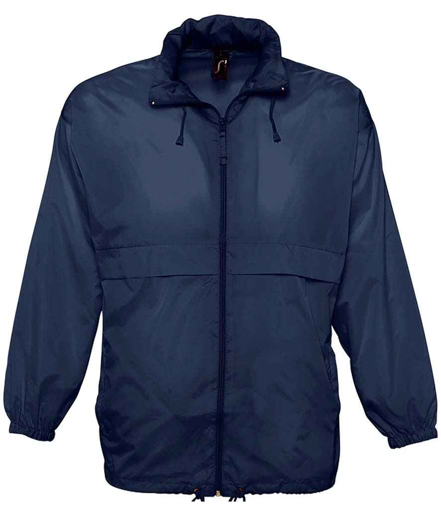 SOL'S Unisex Surf Windbreaker Jacket in Navy, front view