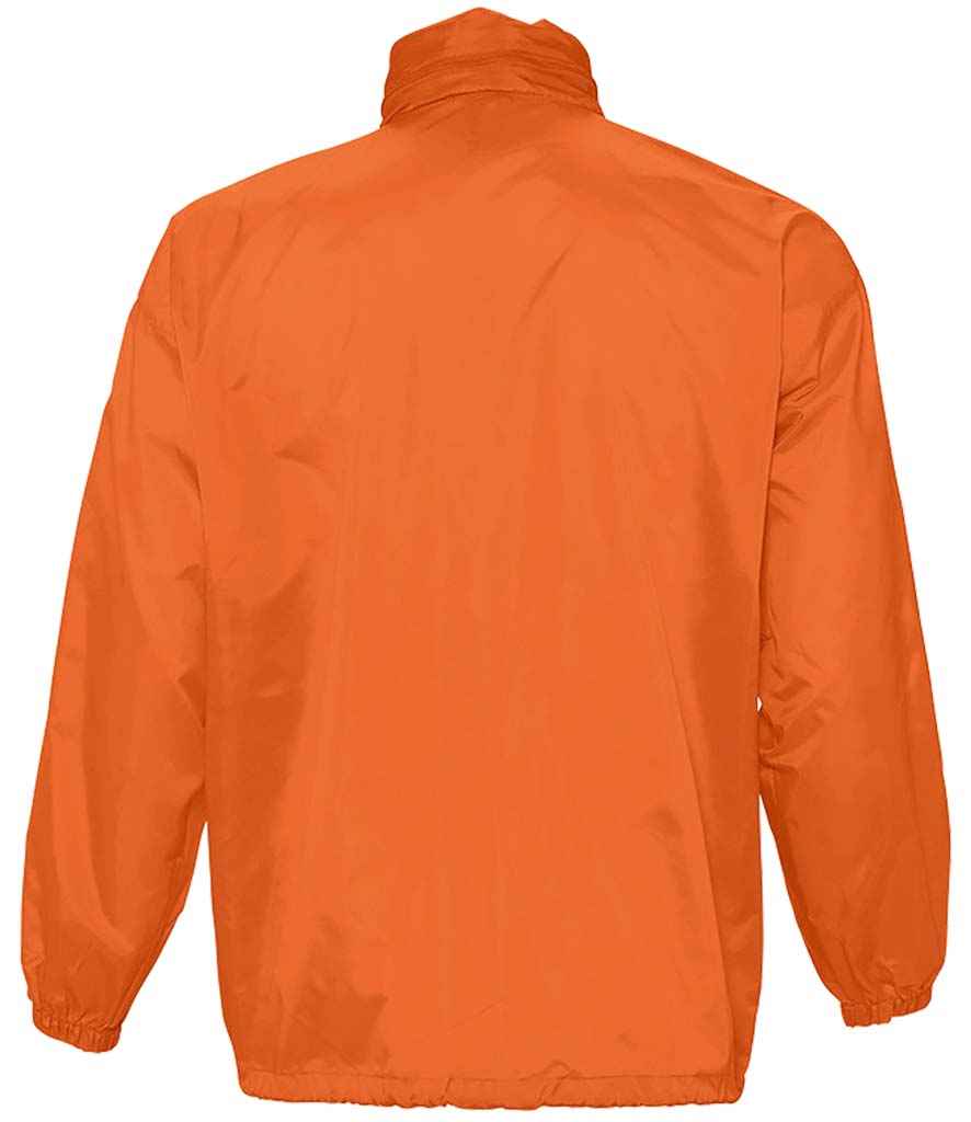 SOL'S Unisex Surf Windbreaker Jacket in Orange, back view