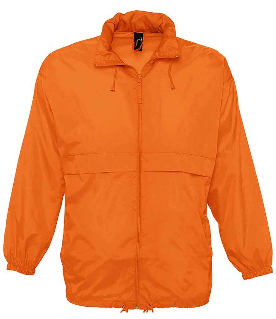 SOL'S Unisex Surf Windbreaker Jacket in Orange, front view