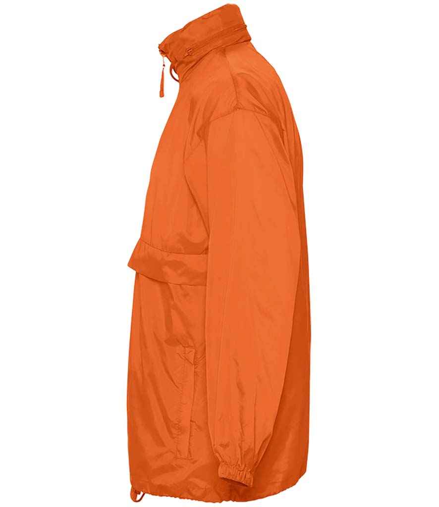 SOL'S Unisex Surf Windbreaker Jacket in Orange, side view