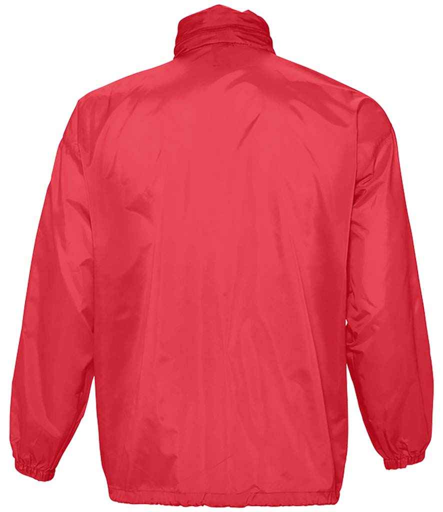 SOL'S Unisex Surf Windbreaker Jacket in Red, back view