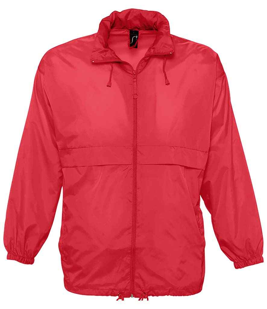 SOL'S Unisex Surf Windbreaker Jacket in Red, front view