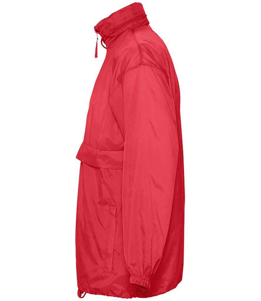 SOL'S Unisex Surf Windbreaker Jacket in Red, side view