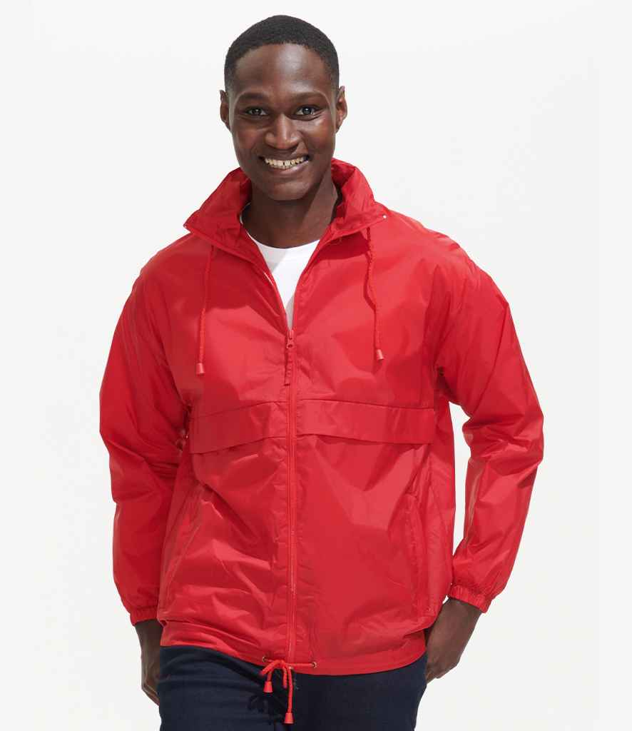SOL'S Unisex Surf Windbreaker Jacket in Red