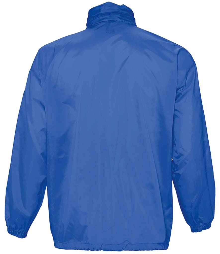 SOL'S Unisex Surf Windbreaker Jacket in Royal Blue, back view