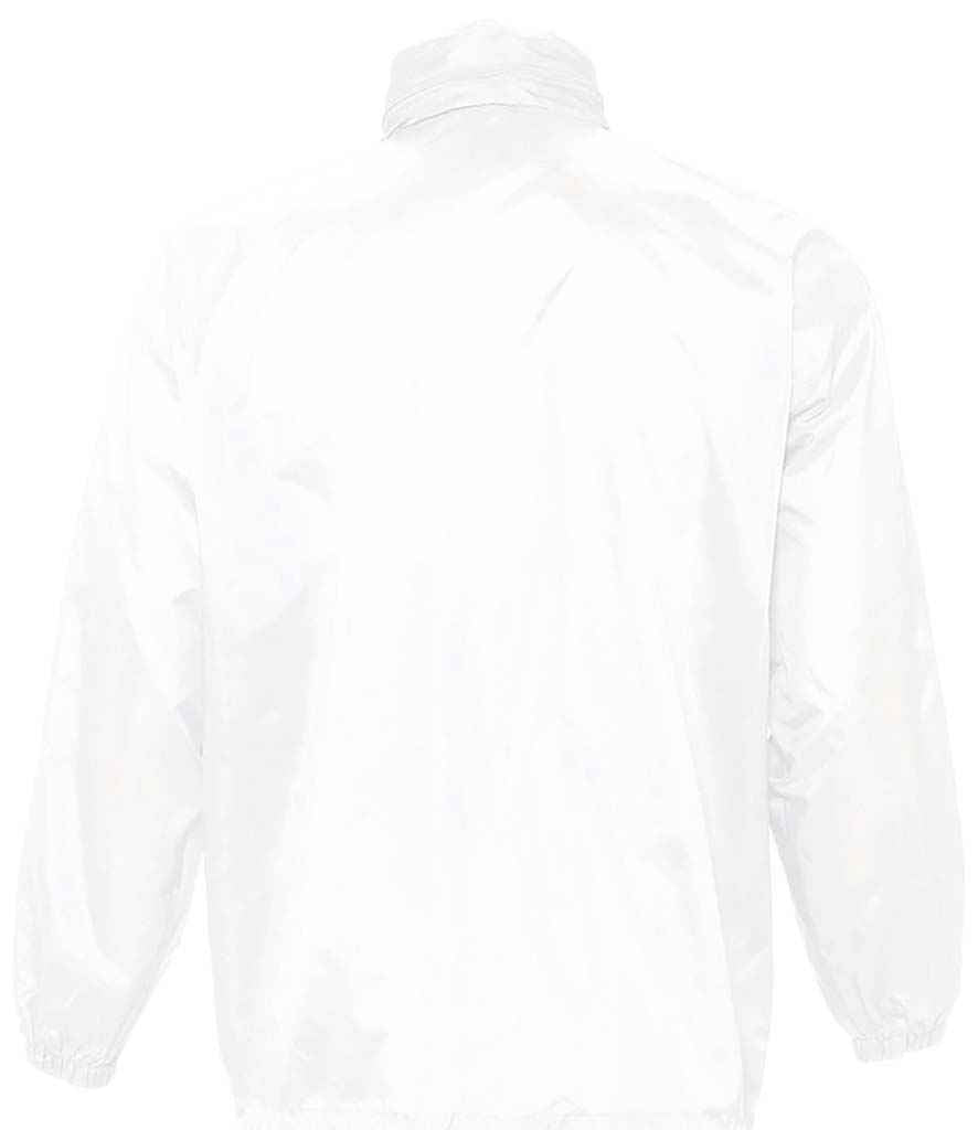 SOL'S Unisex Surf Windbreaker Jacket in White, back view