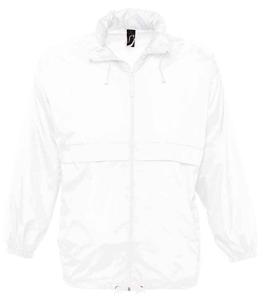 SOL'S Unisex Surf Windbreaker Jacket in White, front view