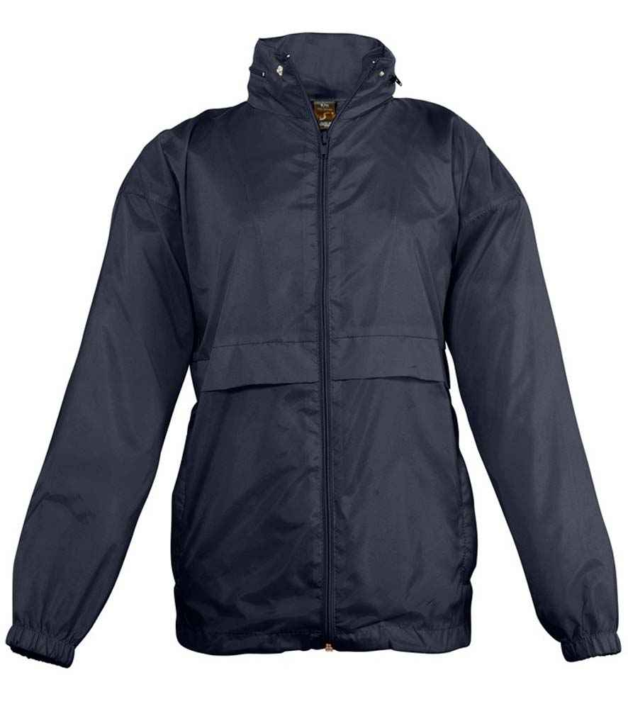 SOL'S Kids Surf Windbreaker Jacket in Navy, front view