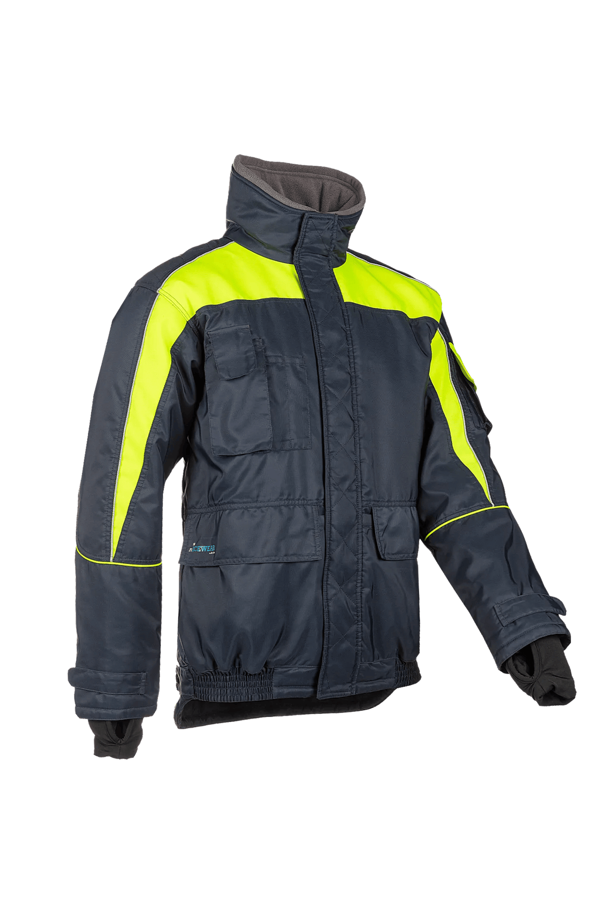 Sioen Nibas in High-vis yellow/Navy blue, side view