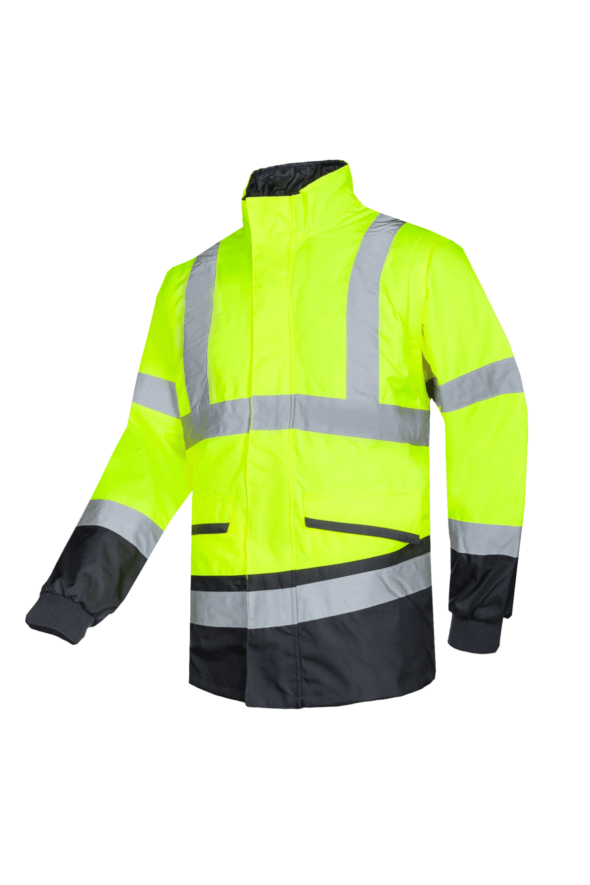 Sioen Malbro in High-vis yellow/Navy blue, side view