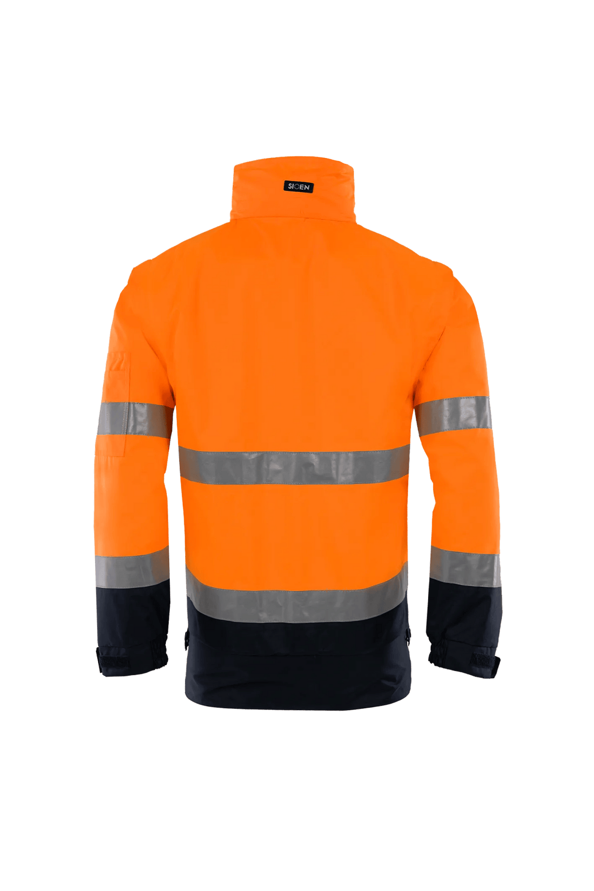 Sioen Campbell in High-vis orange/Navy blue, back view