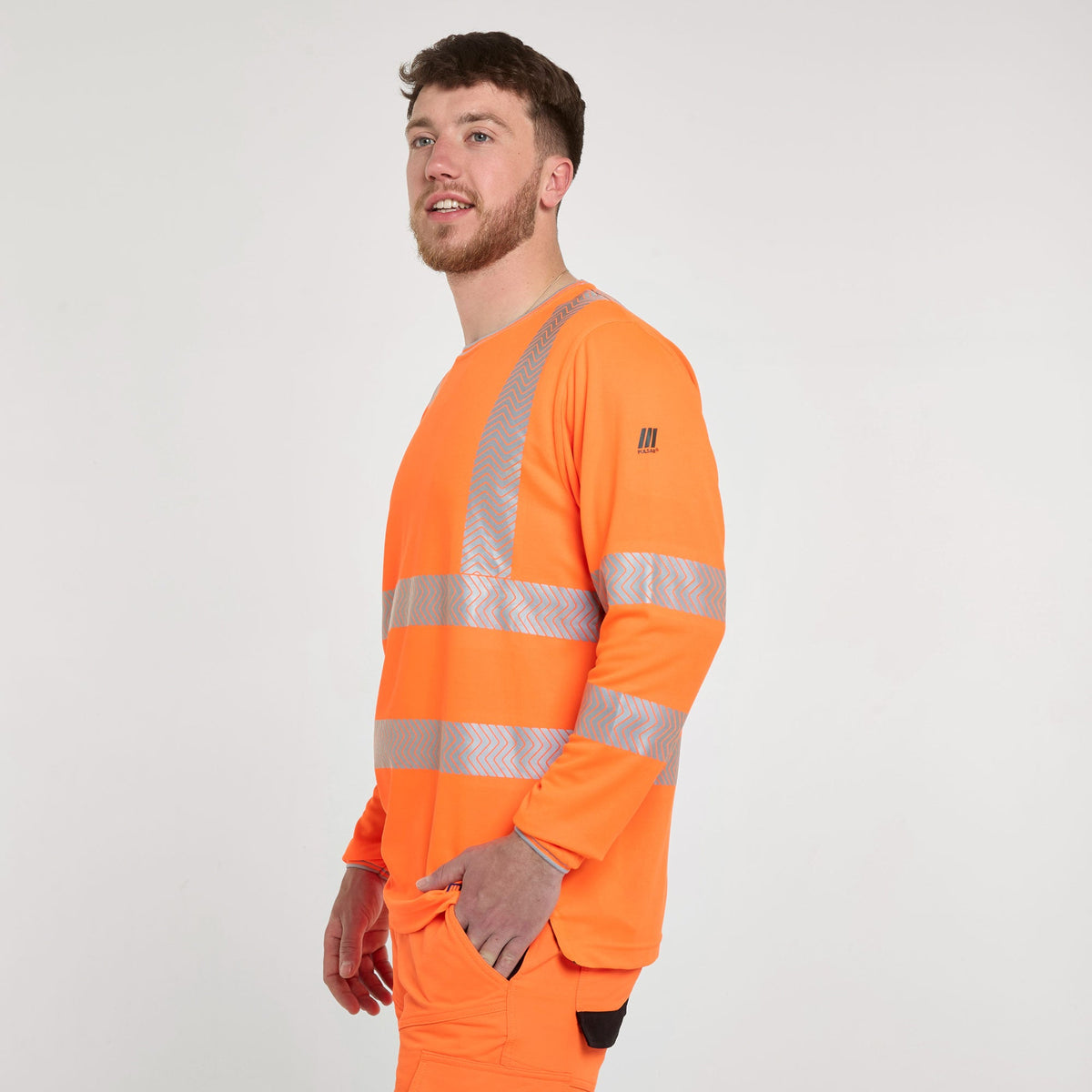 Pulsar Long Sleeve T-Shirt Orange - Bamboo Content, image 5