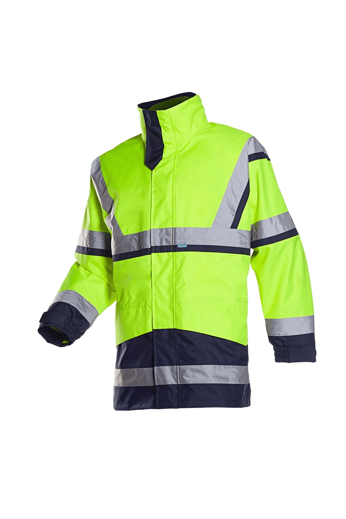 Sioen Powell in High-vis yellow/Navy blue, side view