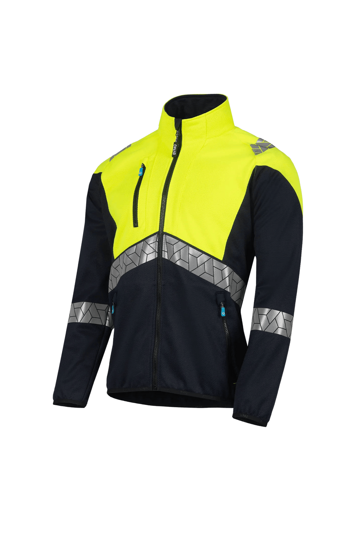 SYNQ Emsee AB in Navy blue/High-vis yellow, side view