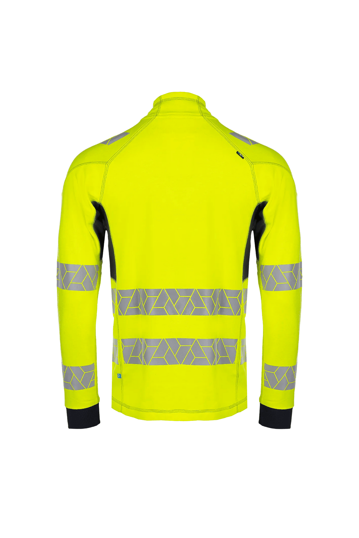 Sioen PRO Nilsan in High-vis yellow/Navy blue, back view