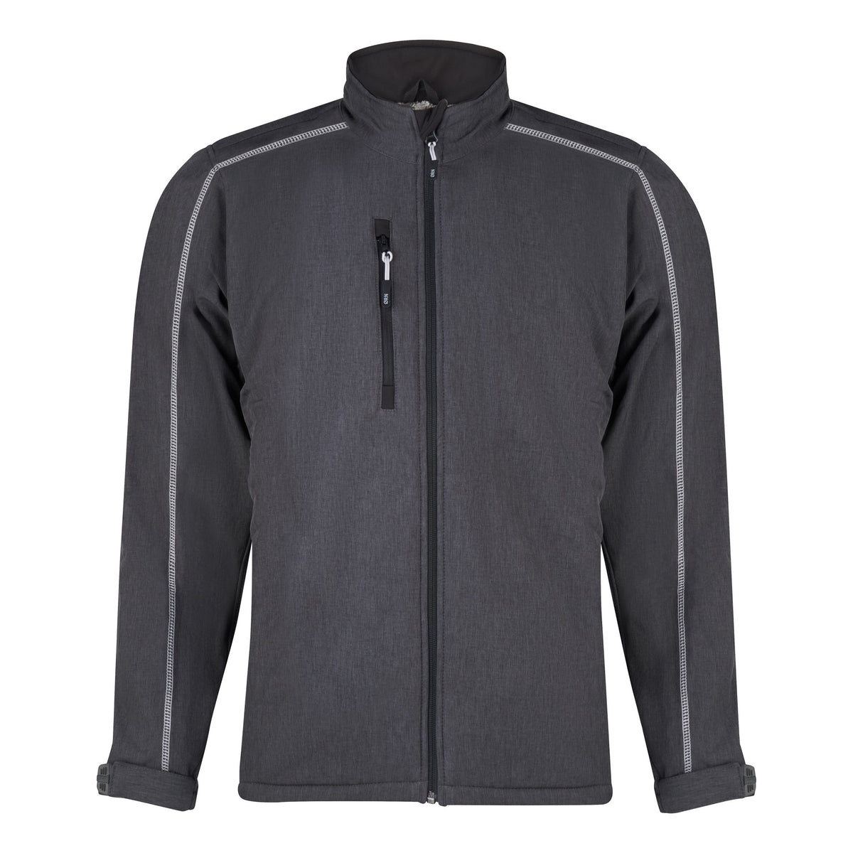 ØRN Crane Fur-Lined Softshell – Charcoal Melange - Black – front