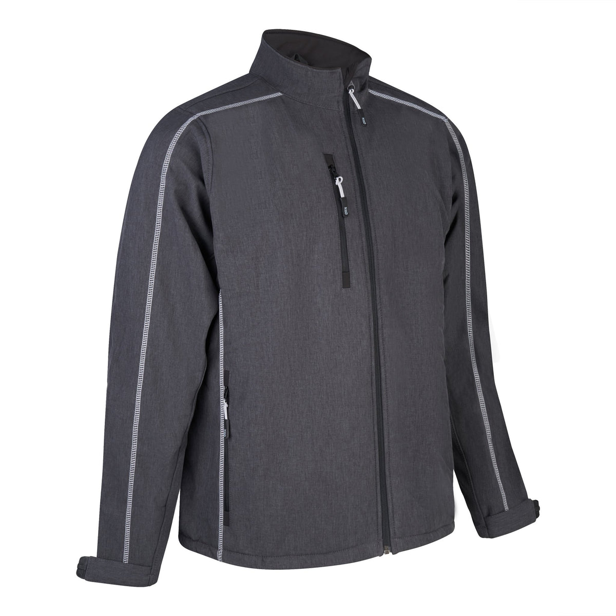 ØRN Crane Fur-Lined Softshell – Charcoal Melange - Black – side