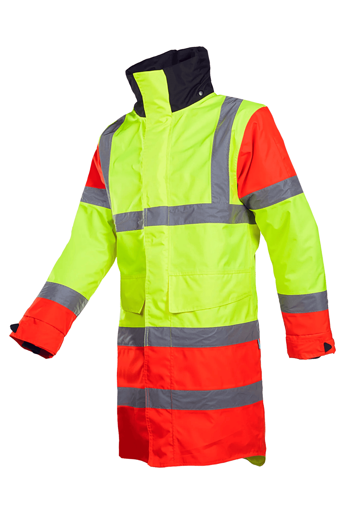 Sioen Thoras in High-vis yellow/High-vis red/Black, side view