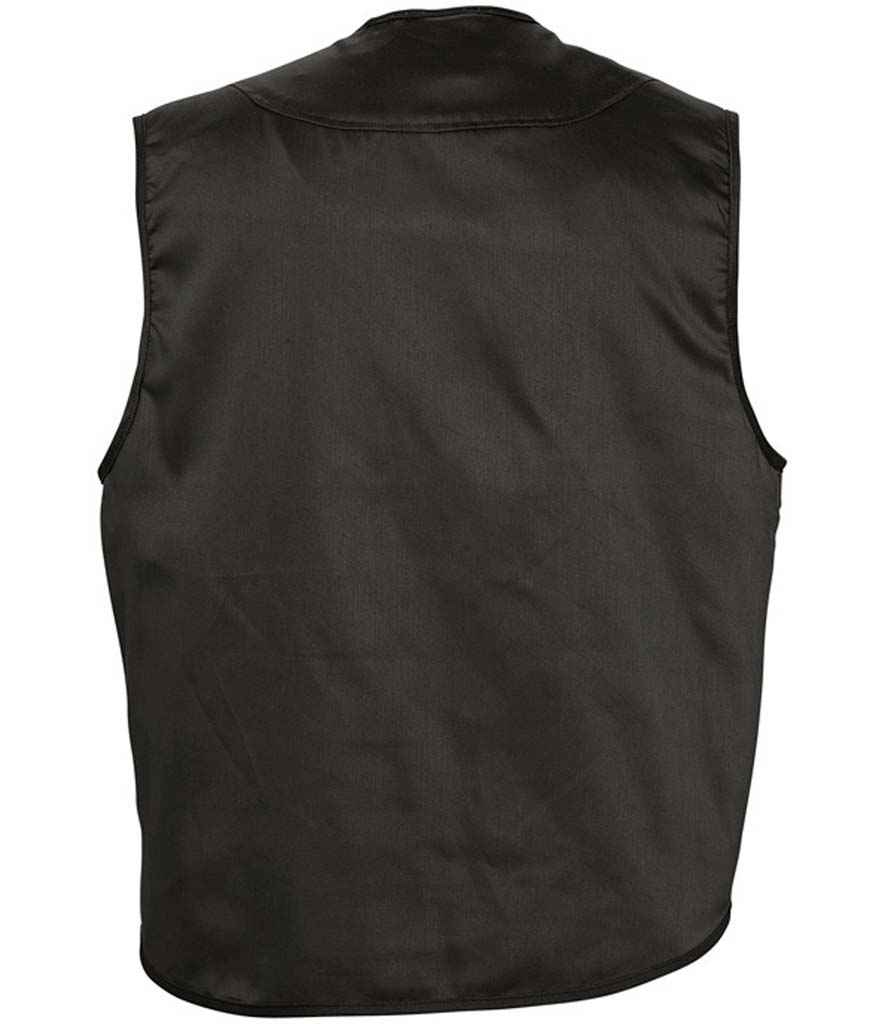 SOL'S Wild Waistcoat in Black, back view