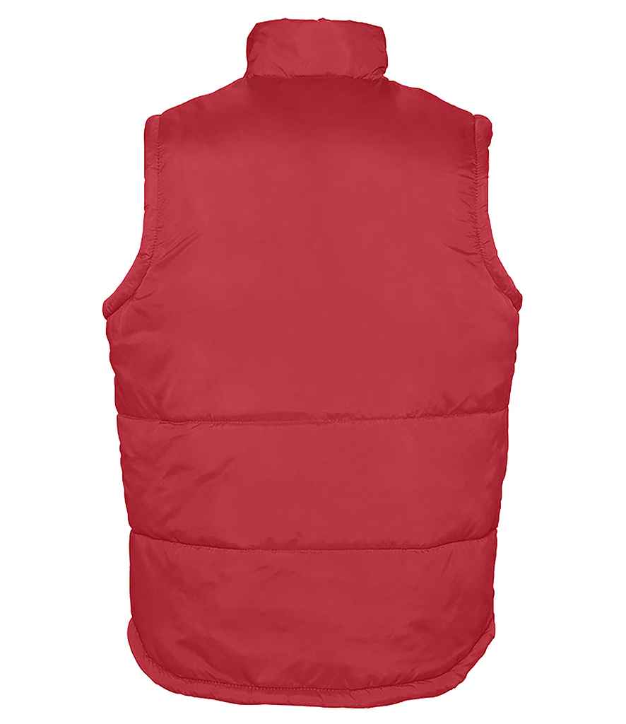 SOL'S Unisex Warm Bodywarmer in Red, back view