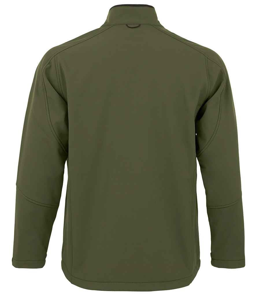 SOL'S Relax Soft Shell Jacket in Army, back view
