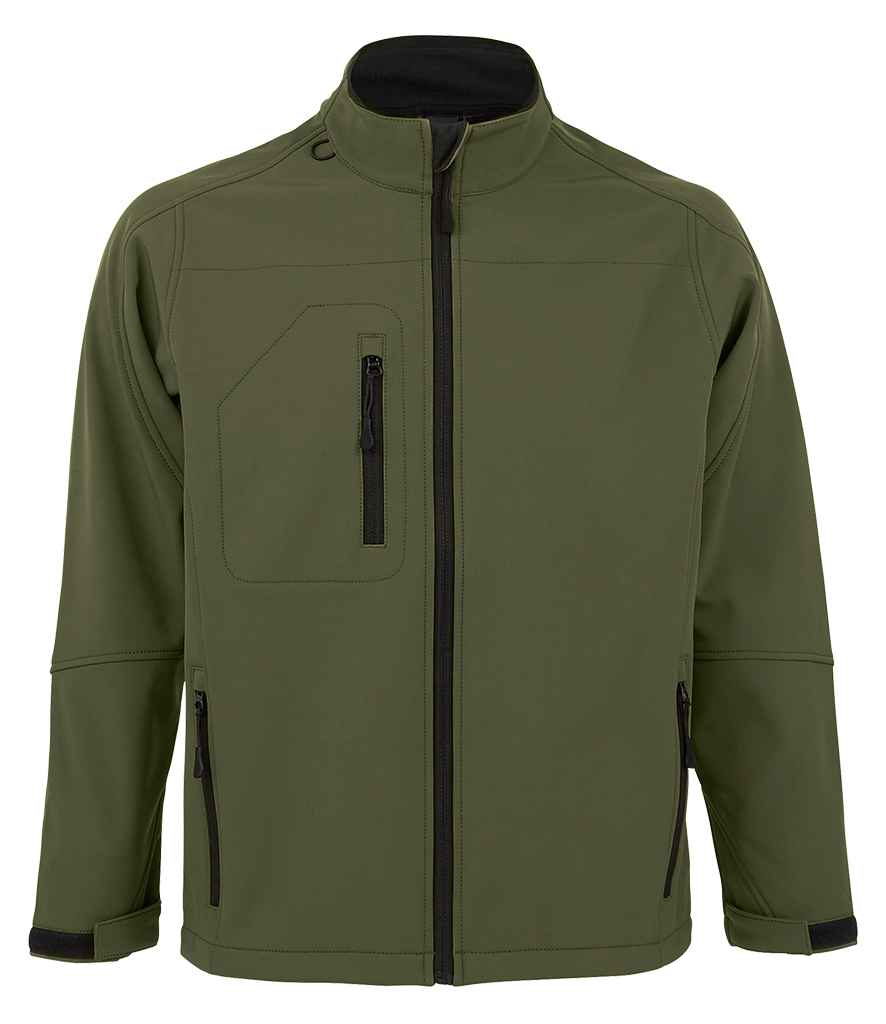 SOL'S Relax Soft Shell Jacket in Army, front view