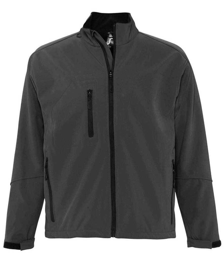 SOL'S Relax Soft Shell Jacket in Charcoal, front view