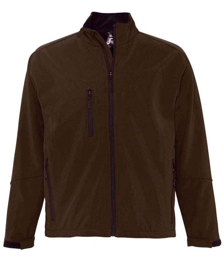 SOL'S Relax Soft Shell Jacket in Dark Chocolate, front view