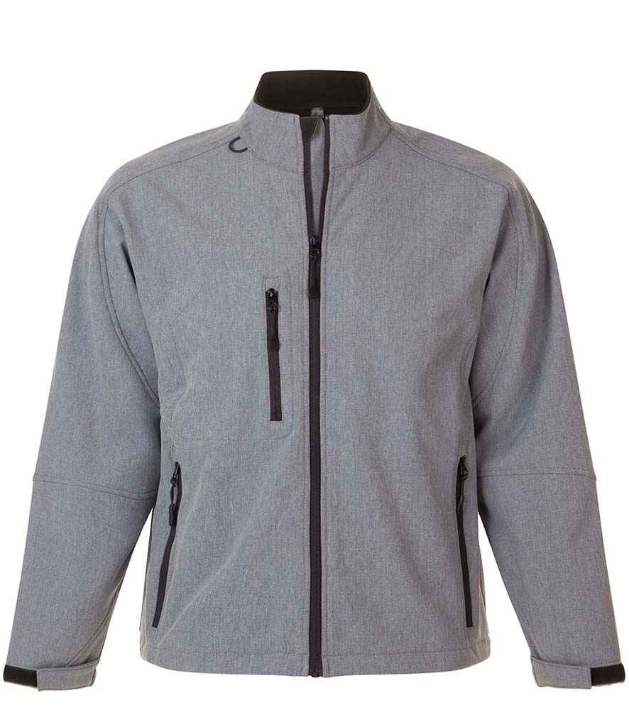 SOL'S Relax Soft Shell Jacket in Grey Marl, front view