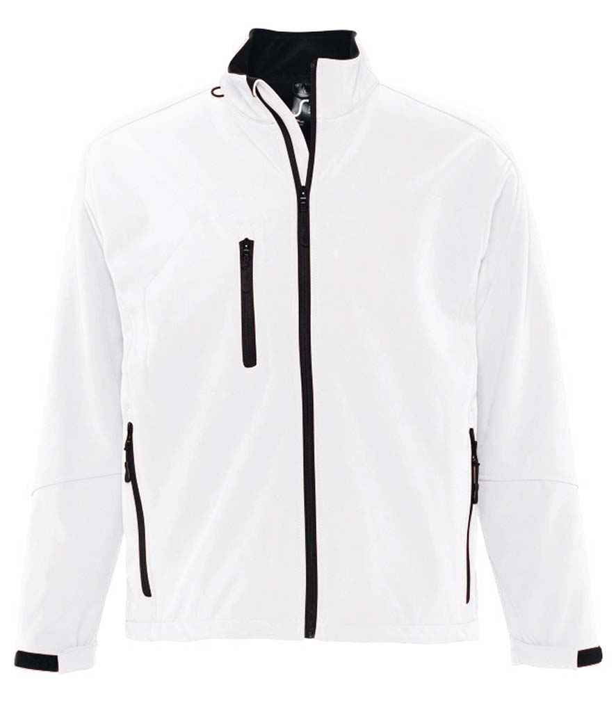 SOL'S Relax Soft Shell Jacket in White, front view