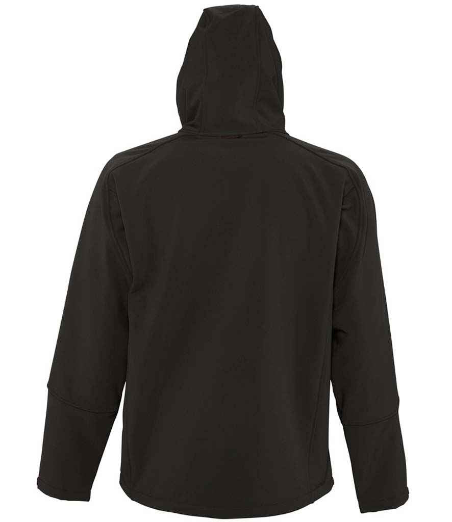 SOL'S Replay Hooded Soft Shell Jacket in Black, back view