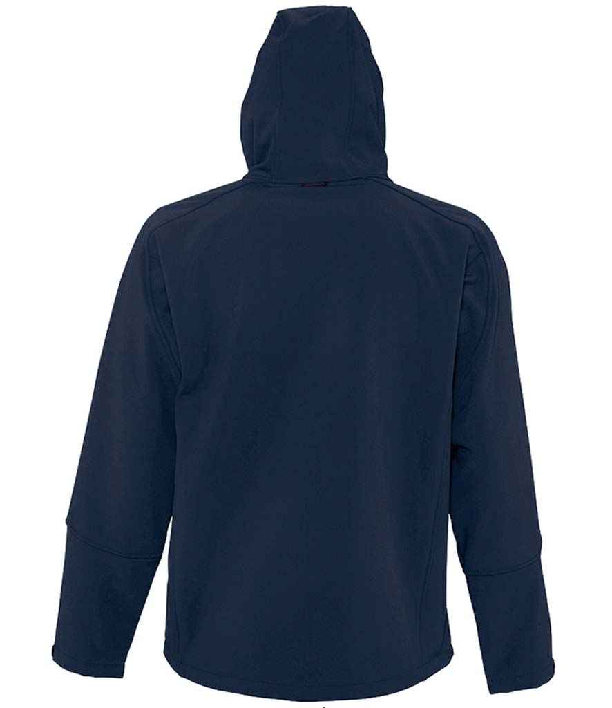 SOL'S Replay Hooded Soft Shell Jacket in French Navy, back view