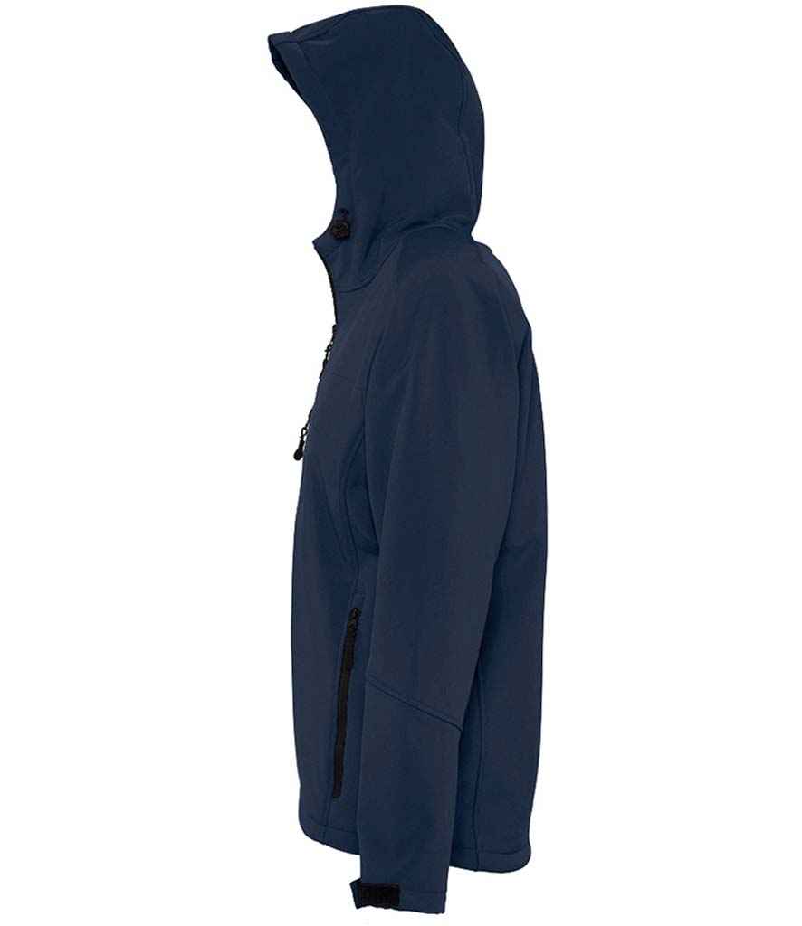 SOL'S Replay Hooded Soft Shell Jacket in French Navy, side view