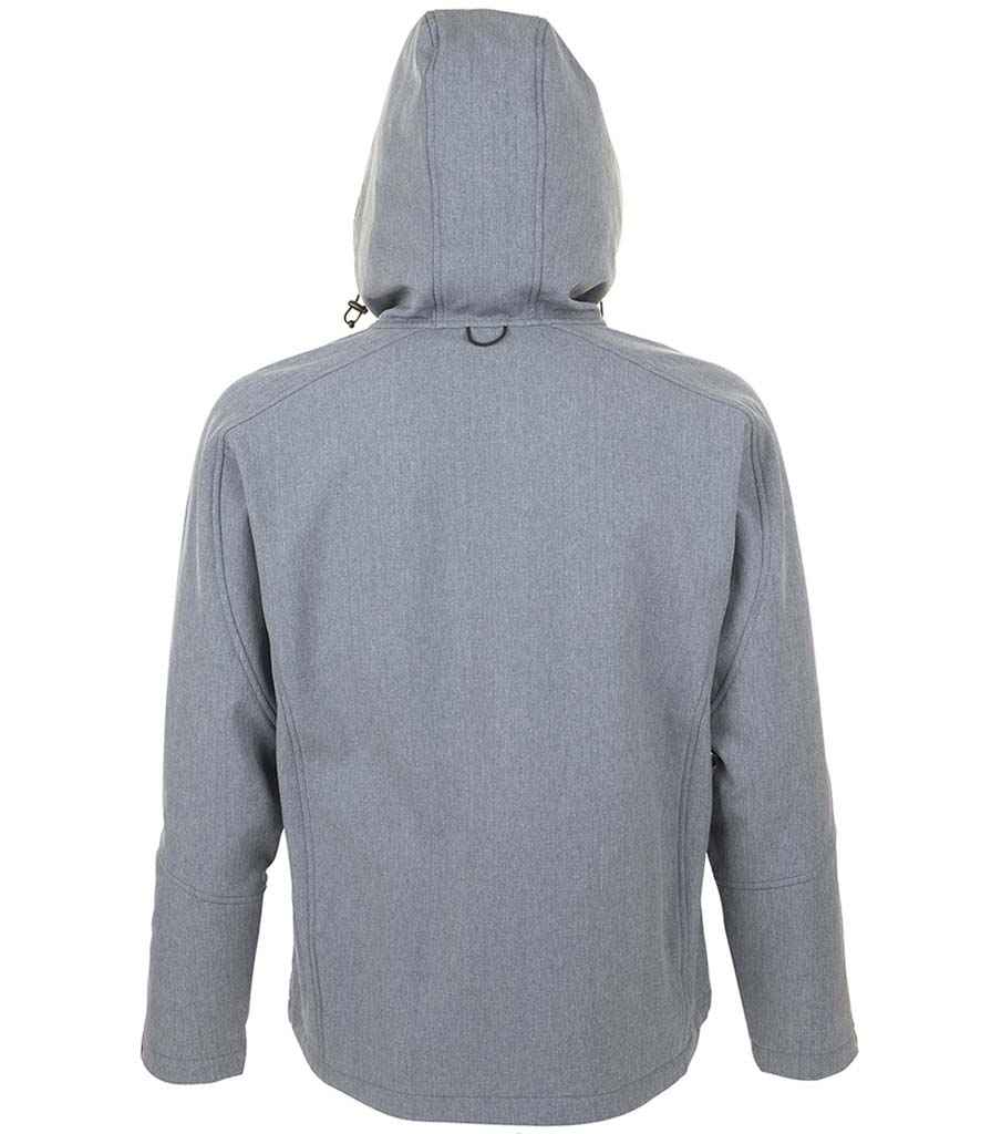 SOL'S Replay Hooded Soft Shell Jacket in Grey Marl, back view