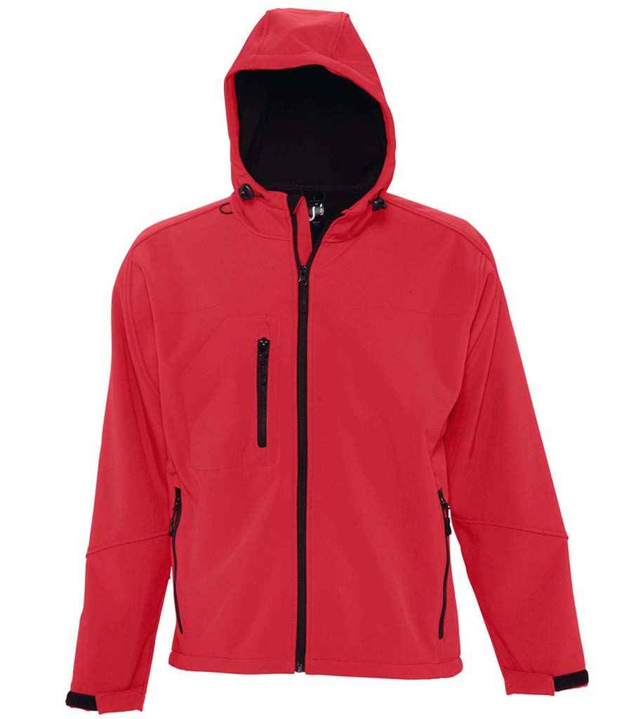SOL'S Replay Hooded Soft Shell Jacket in Pepper Red, front view