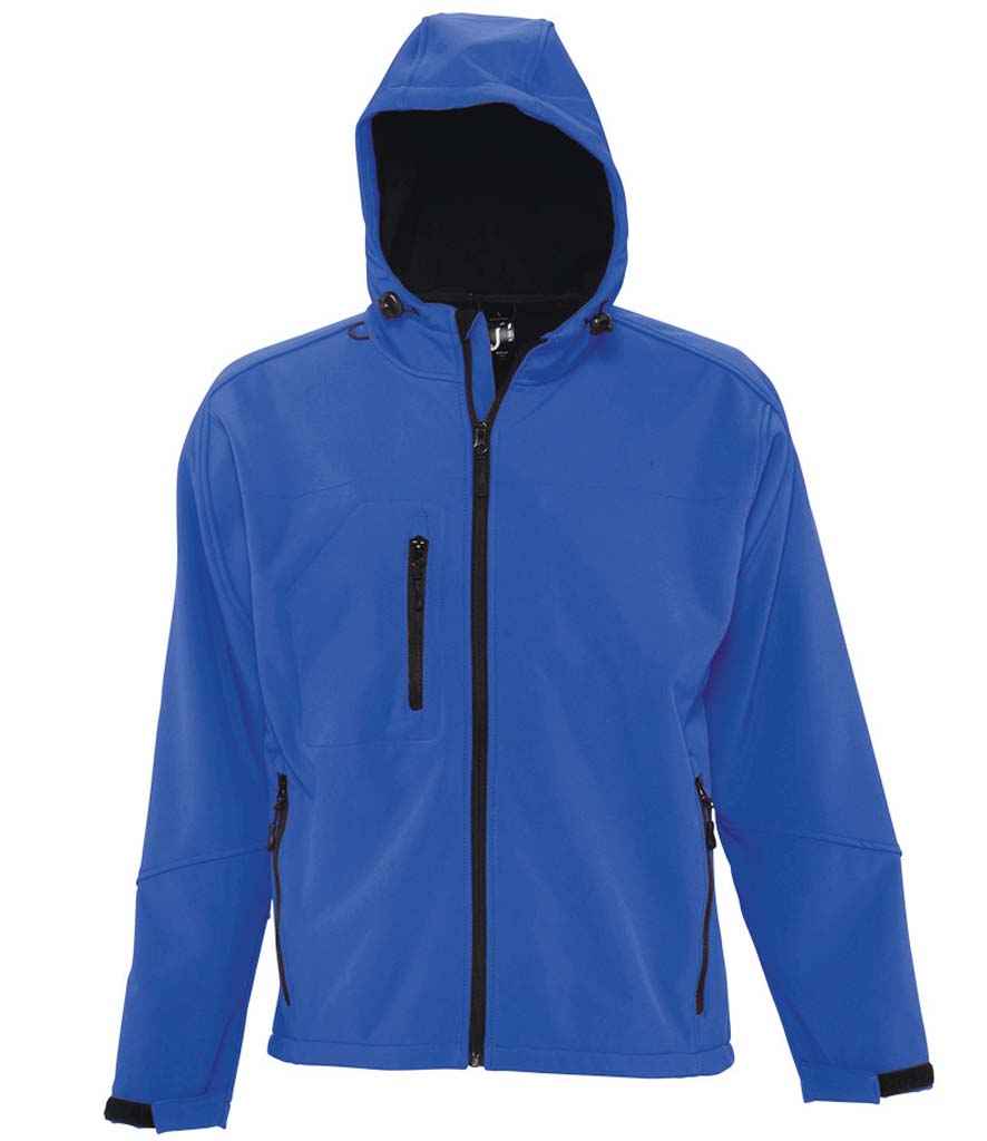 SOL'S Replay Hooded Soft Shell Jacket in Royal Blue, front view