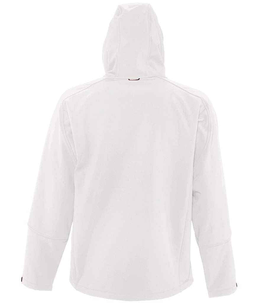 SOL'S Replay Hooded Soft Shell Jacket in White, back view