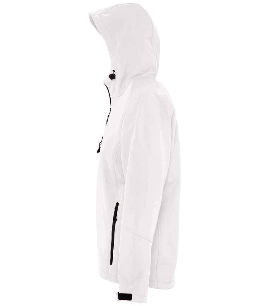 SOL'S Replay Hooded Soft Shell Jacket in White, side view